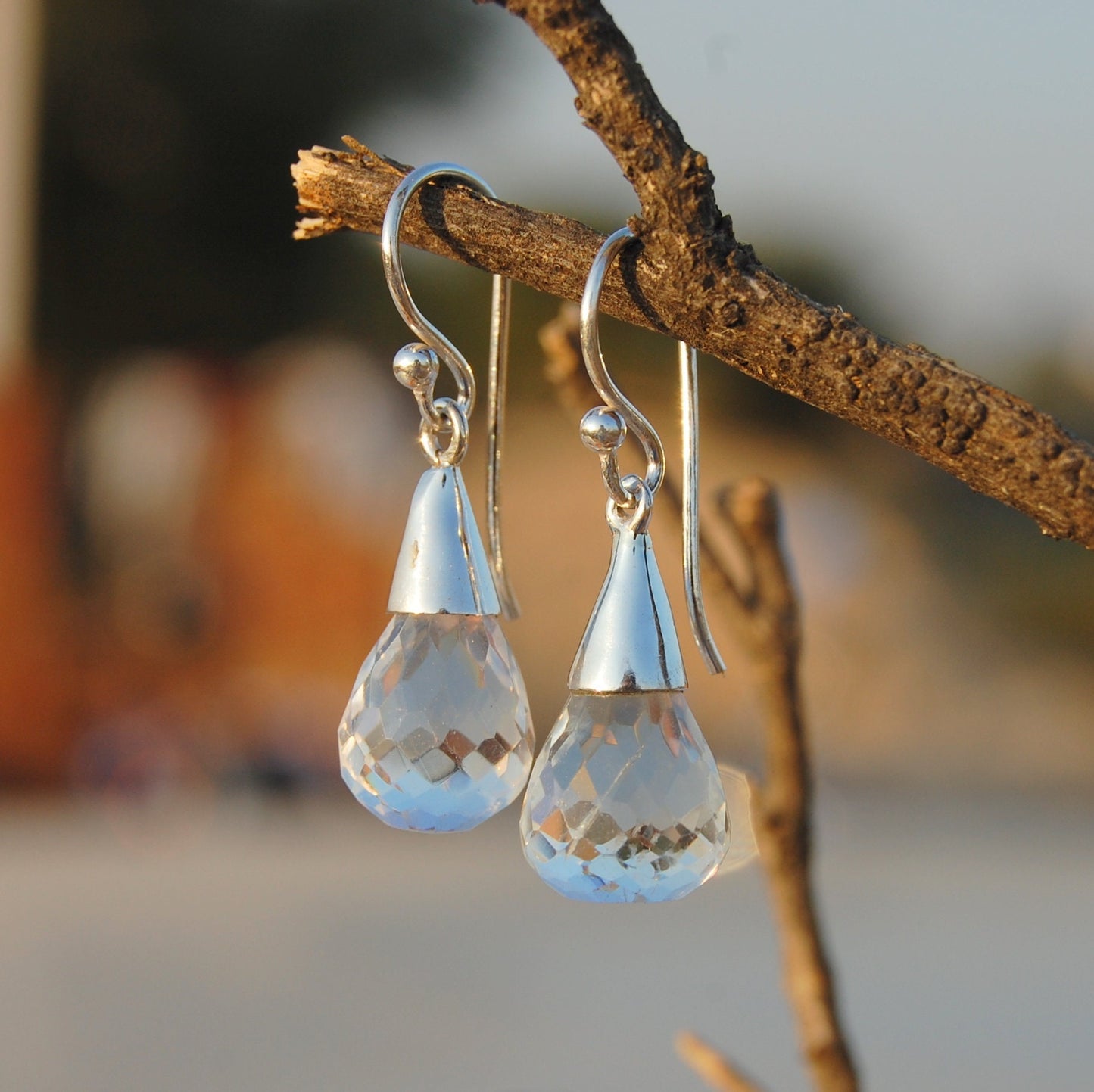 Quartz Crystal Drop Earrings