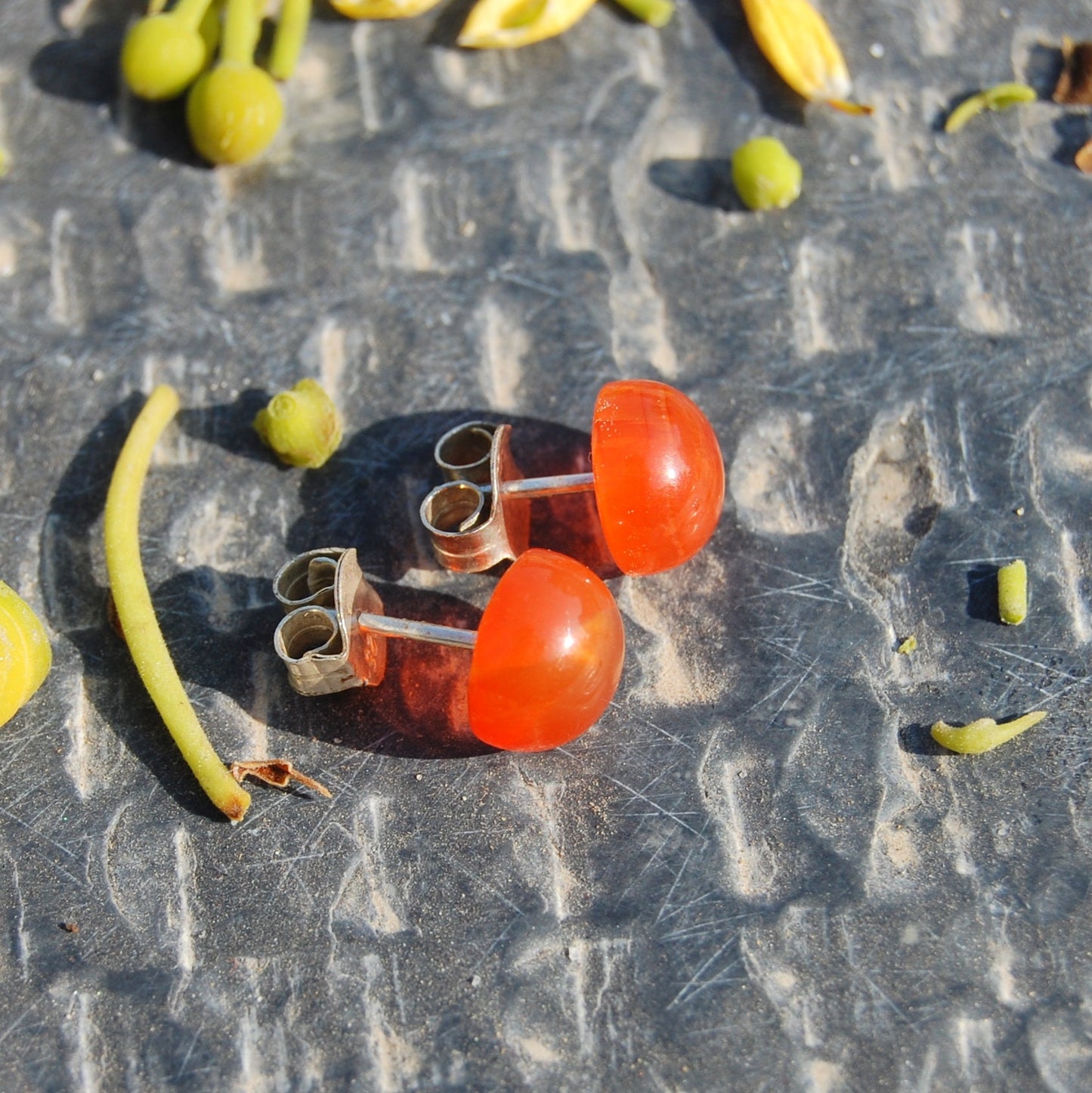Pretty Carnelian Stud Earrings