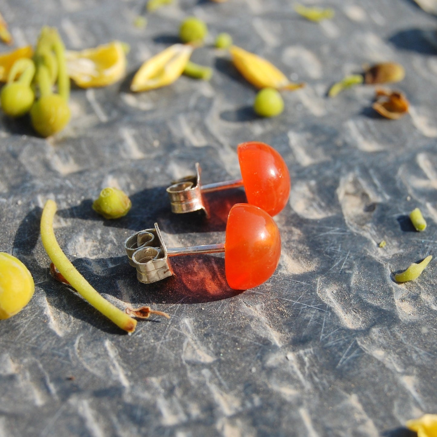 Pretty Carnelian Stud Earrings
