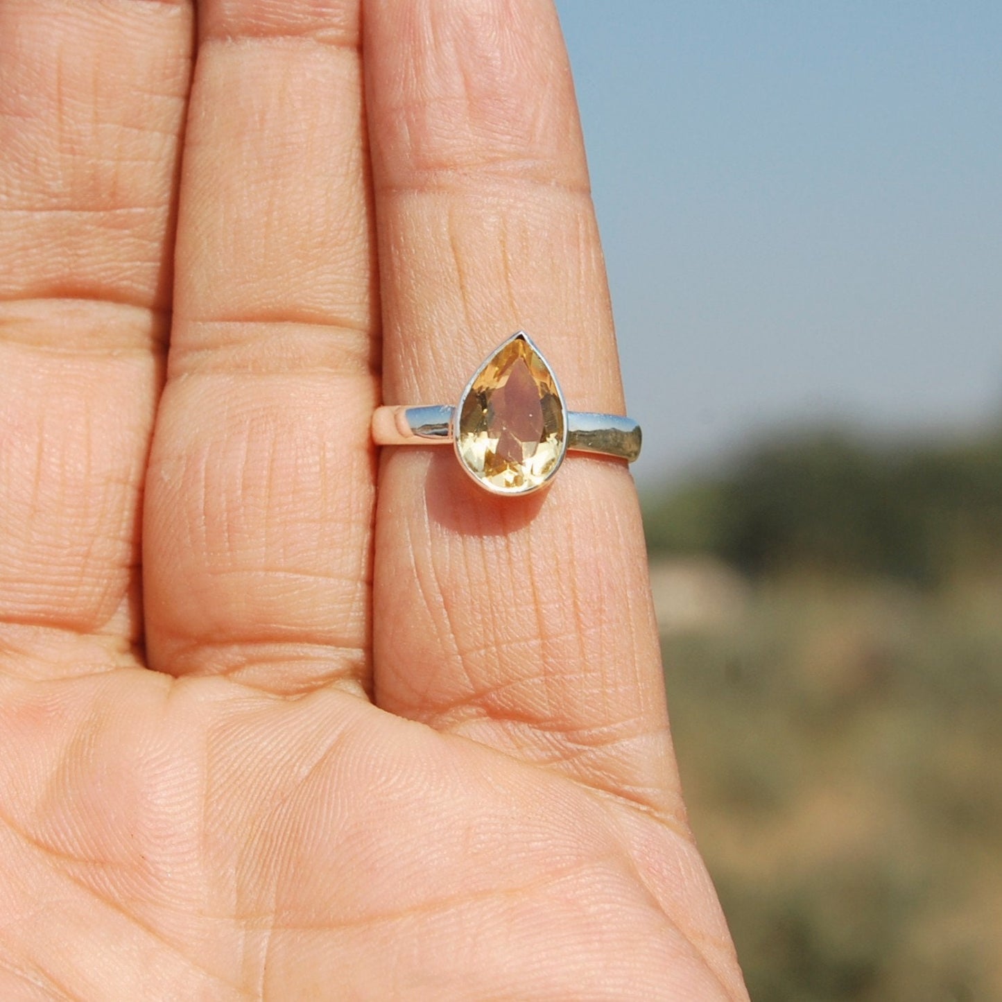 Yellow Citrine Ring
