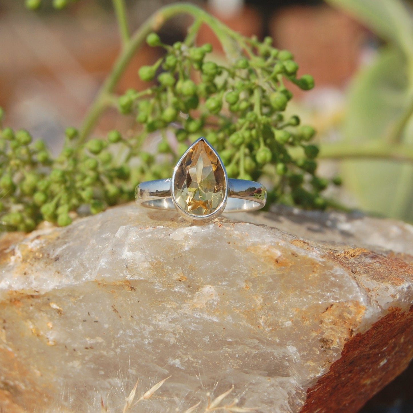 Yellow Citrine Ring