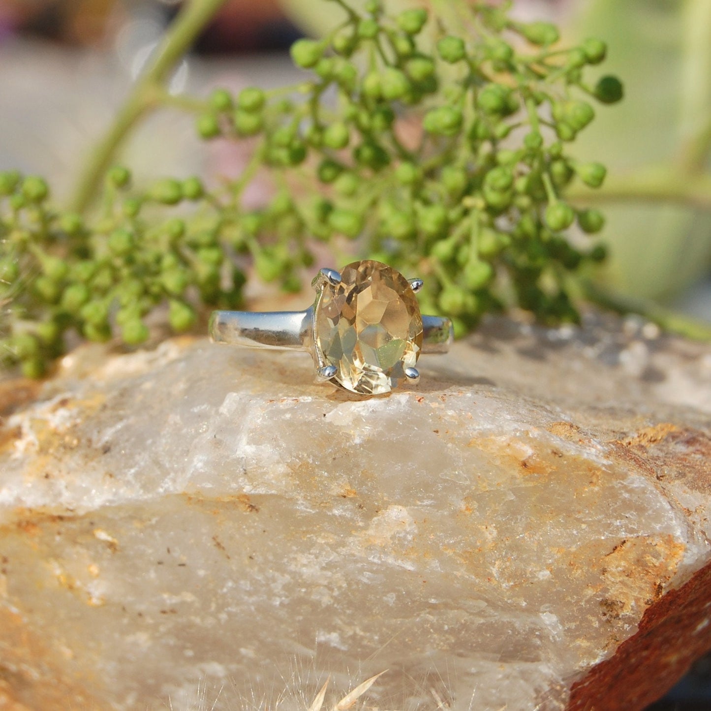 Yellow Citrine Ring