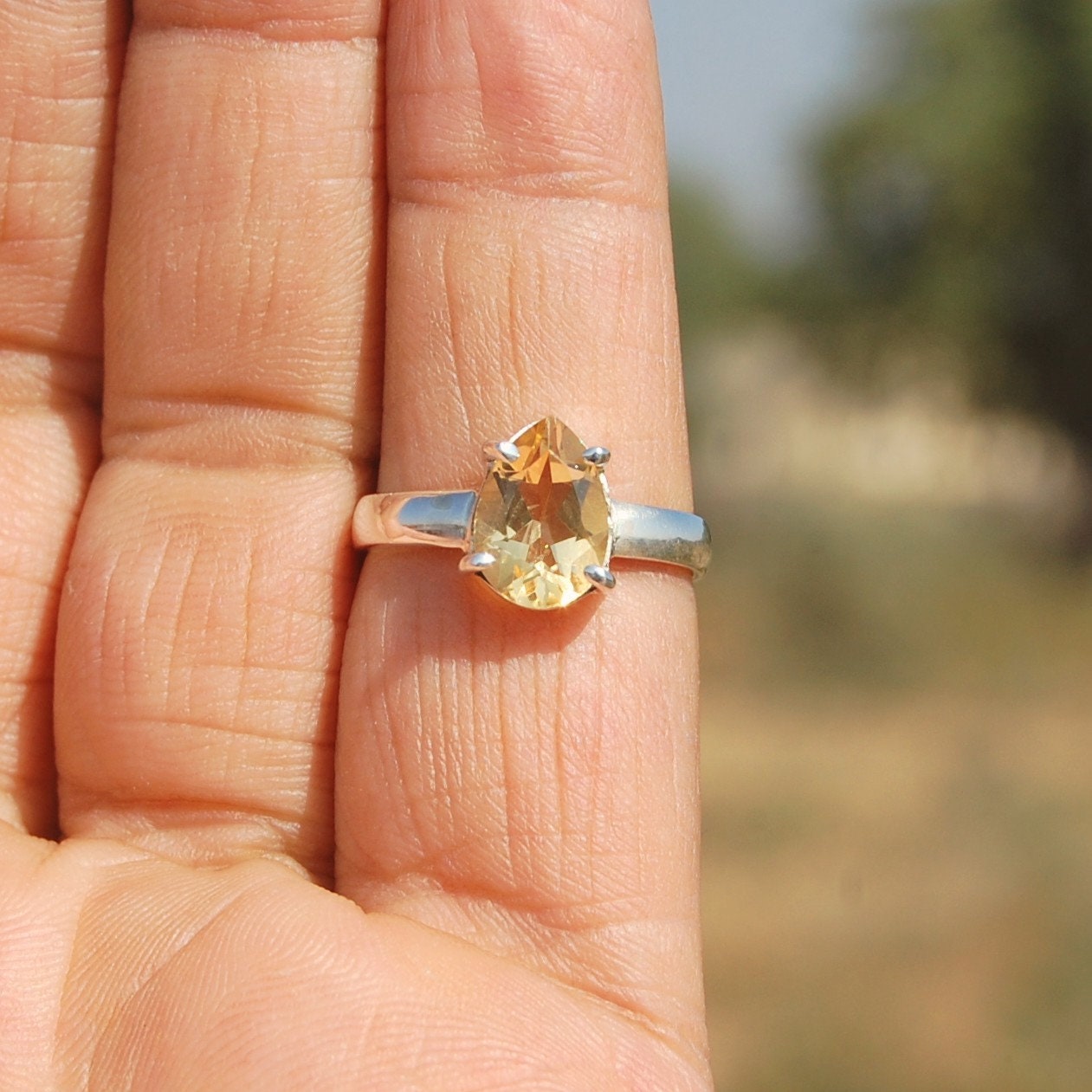 Yellow Citrine Ring