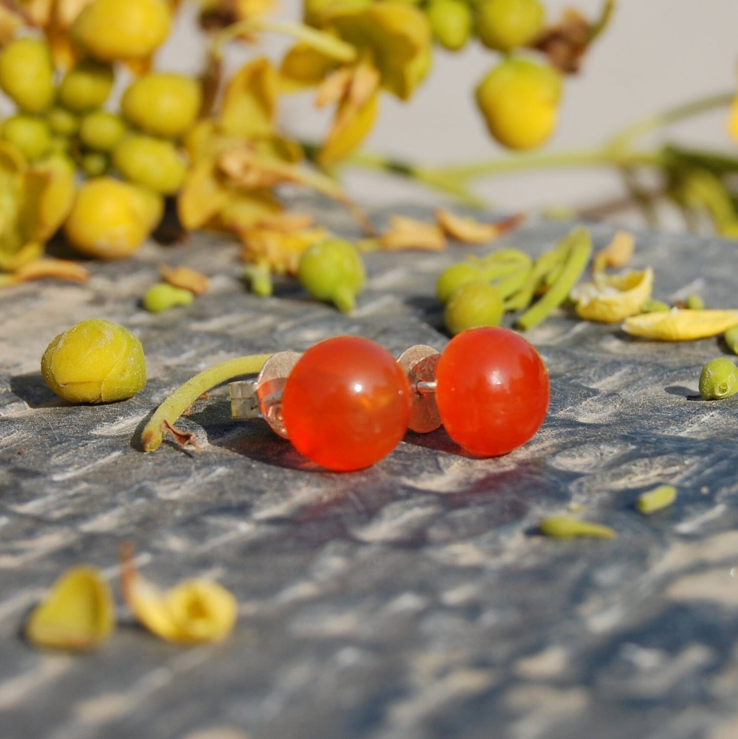 Pretty Carnelian Stud Earrings