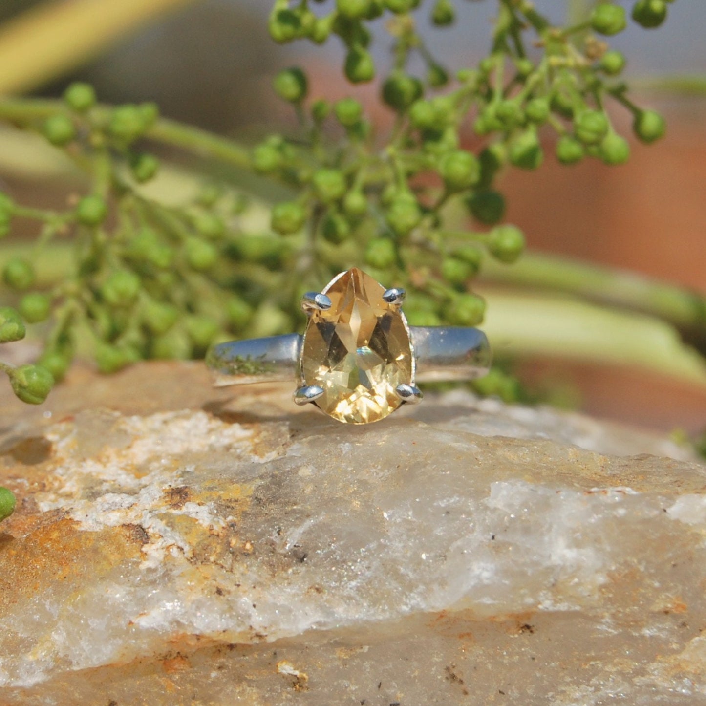 Yellow Citrine Ring