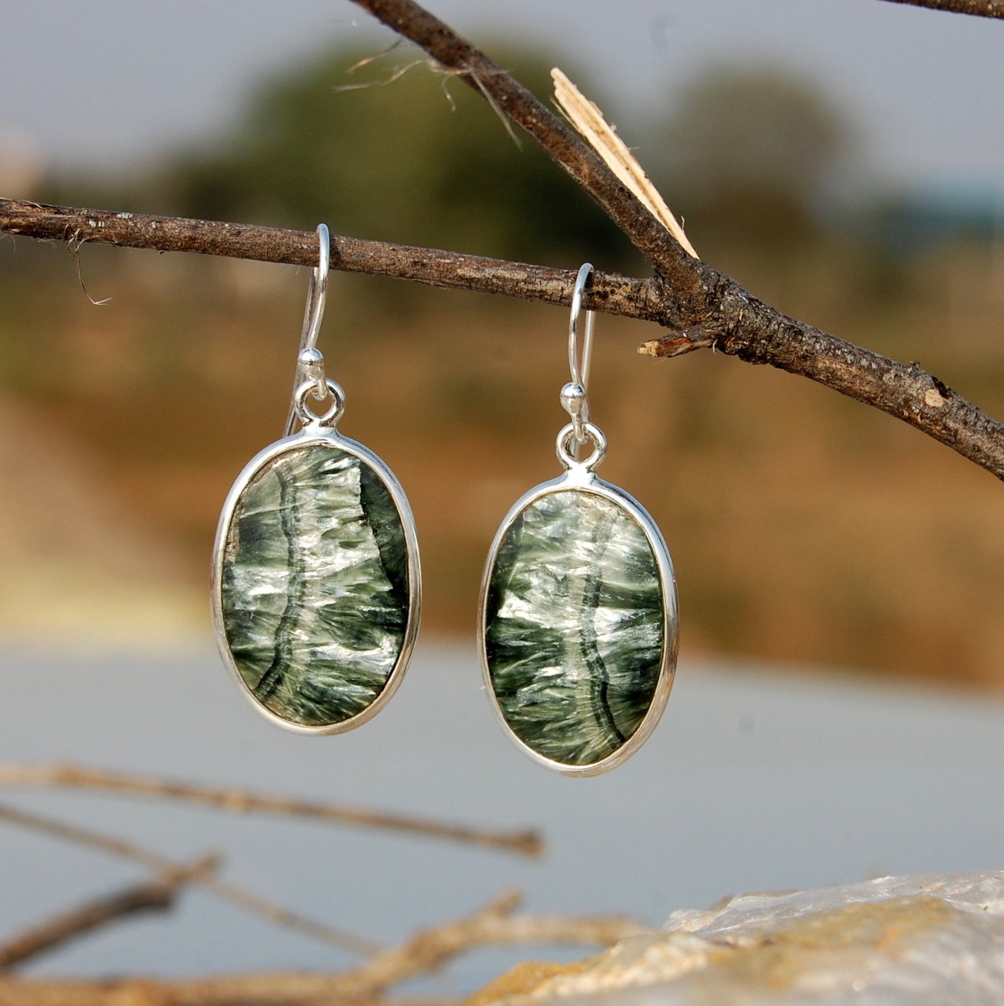 Seraphinite Drop Earrings