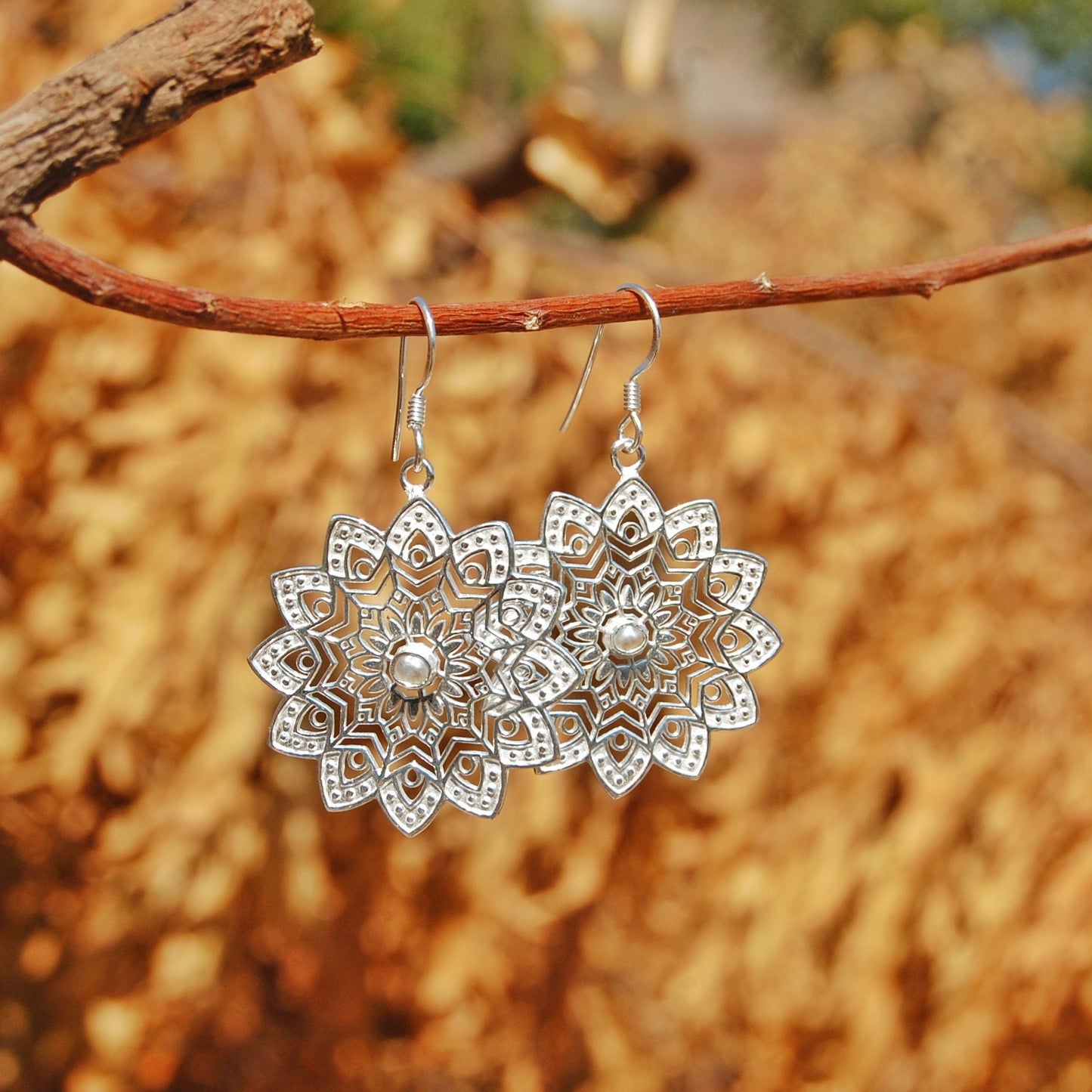 Flower Cutout Jali Earrings