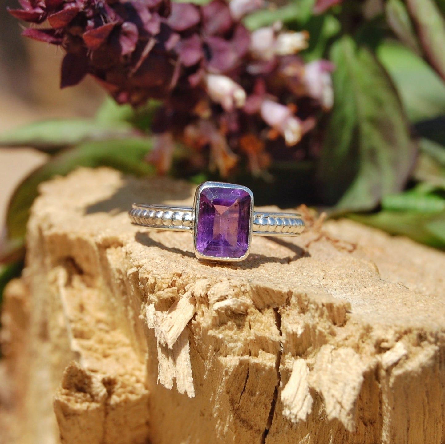 Amethyst Ascher Cut Ring