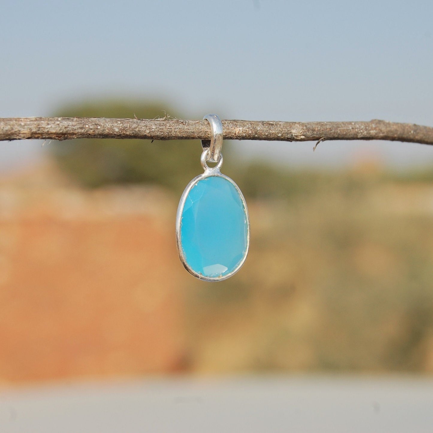Blue Chalcedony Pendant