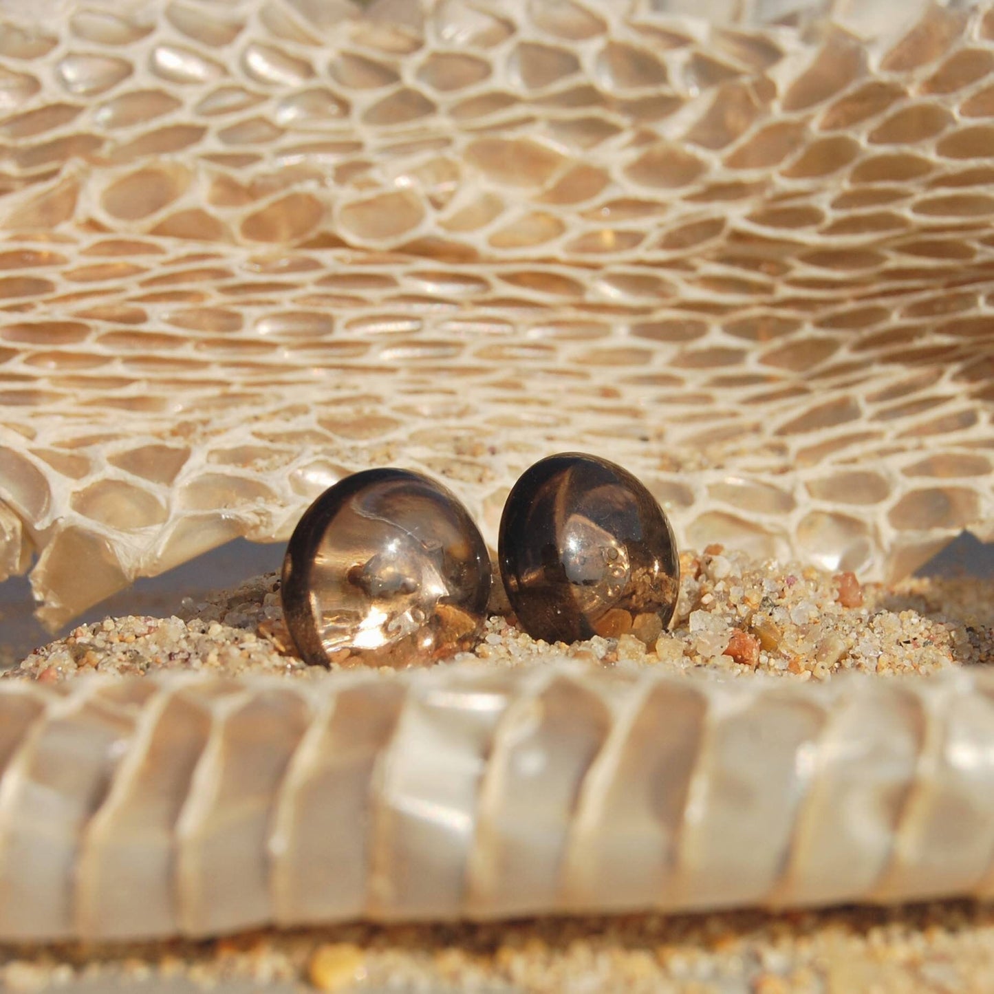 Smoky Quartz Stud Earrings