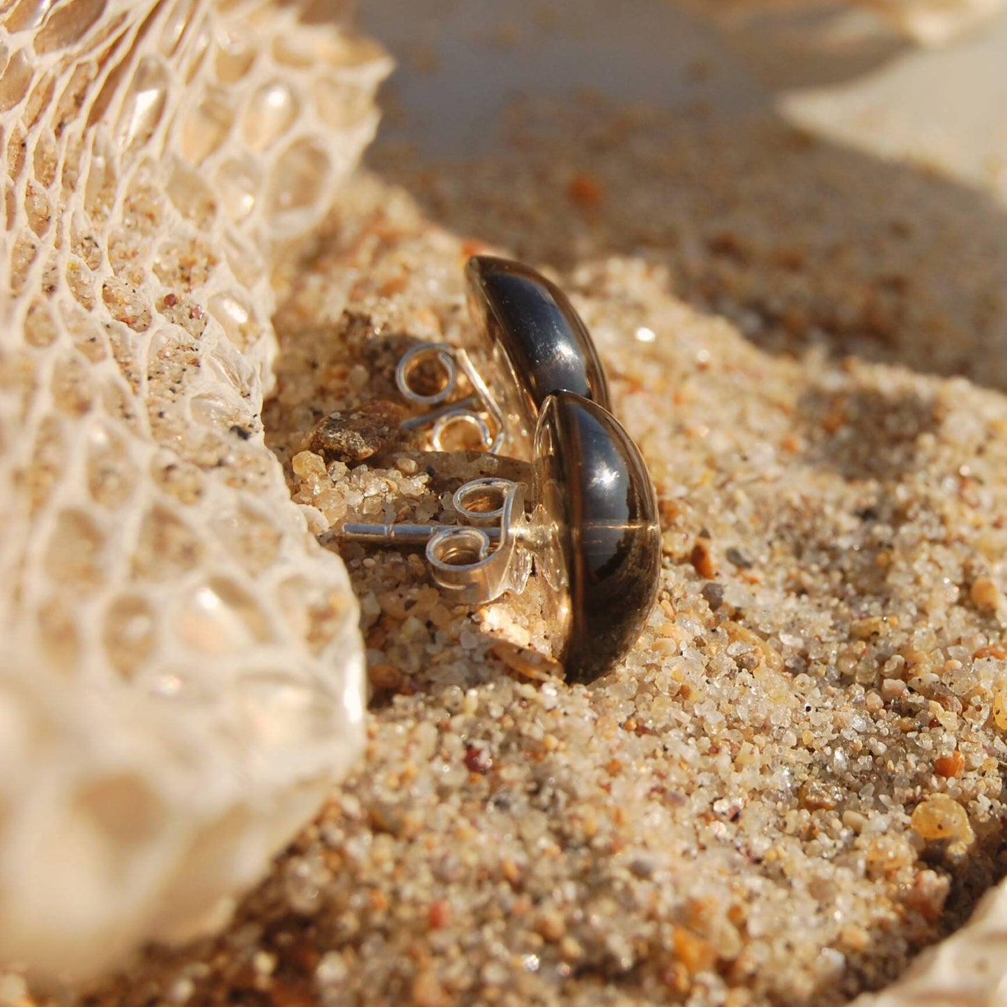 Smoky Quartz Stud Earrings
