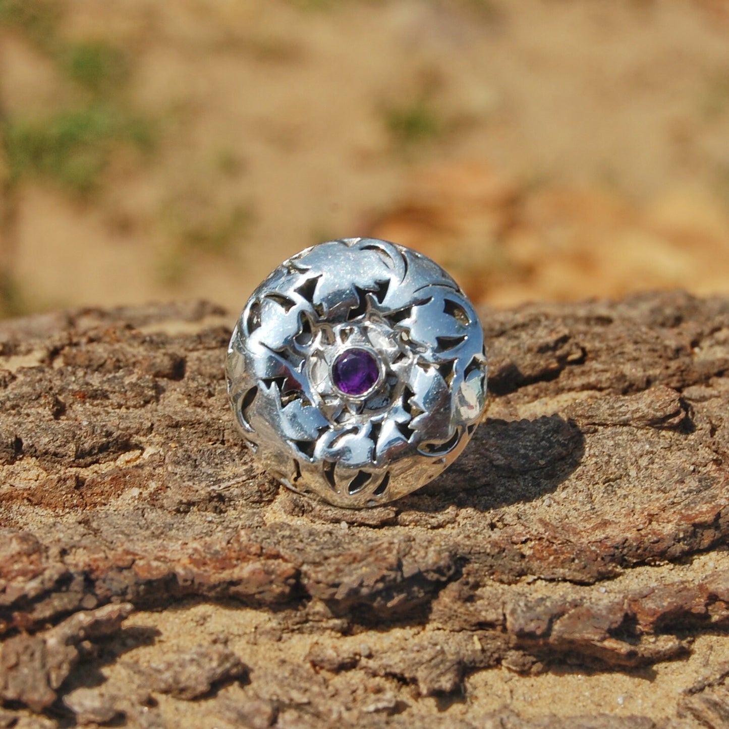 Amethyst Boho Ring
