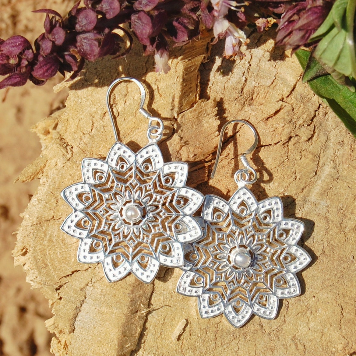 Flower Cutout Jali Earrings