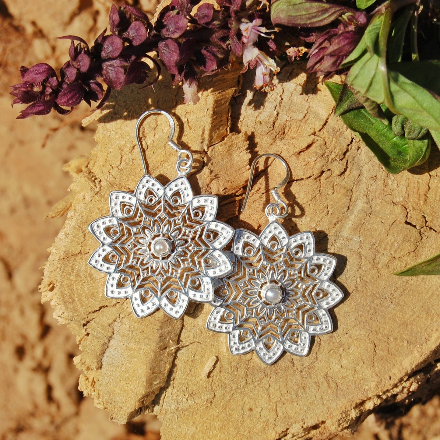 Flower Cutout Jali Earrings
