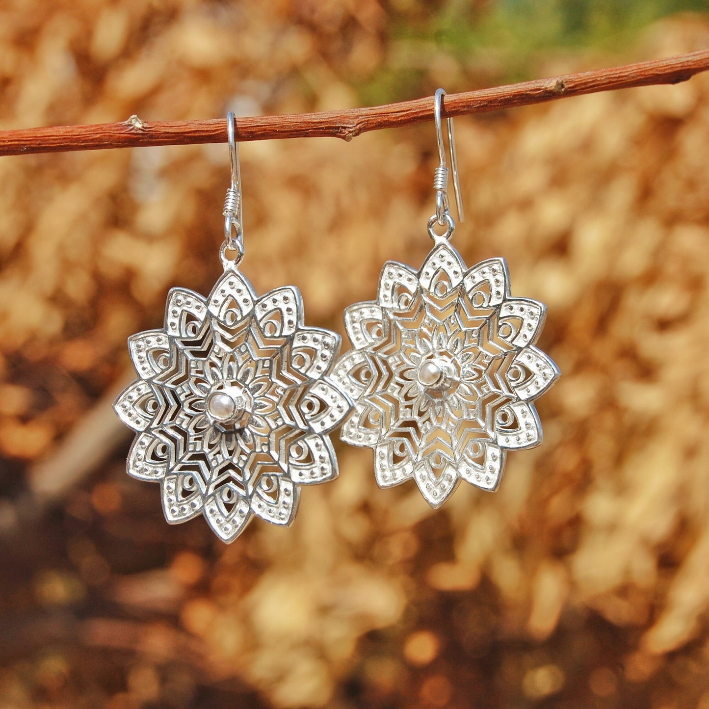 Flower Cutout Jali Earrings