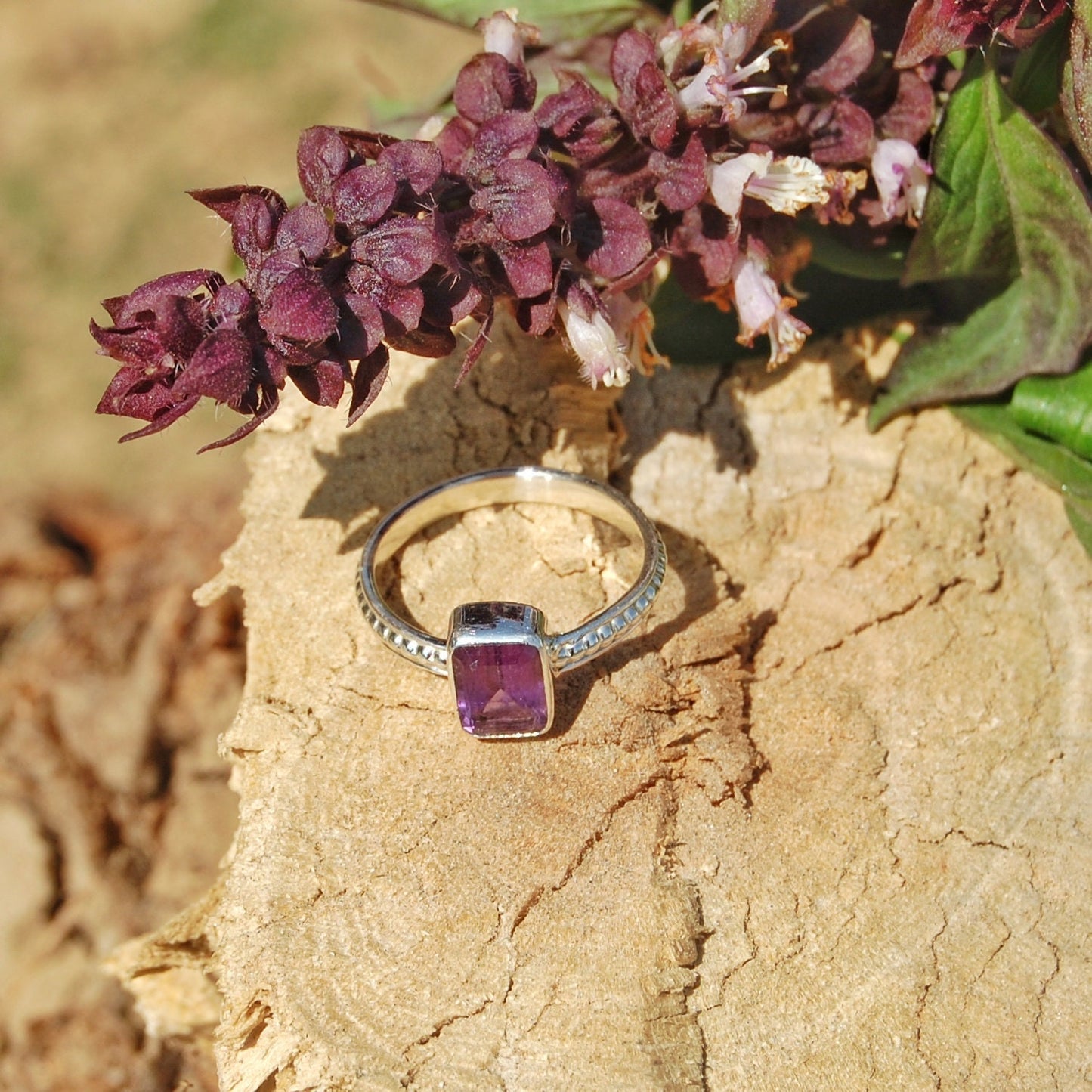 Amethyst Ascher Cut Ring
