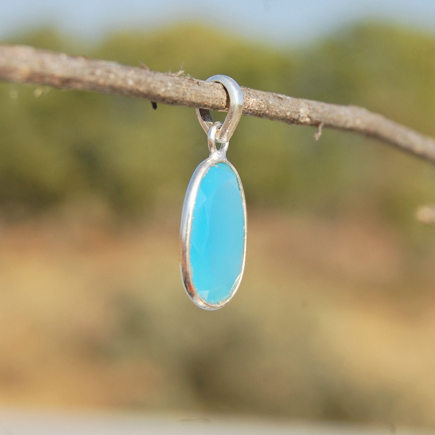 Blue Chalcedony Pendant