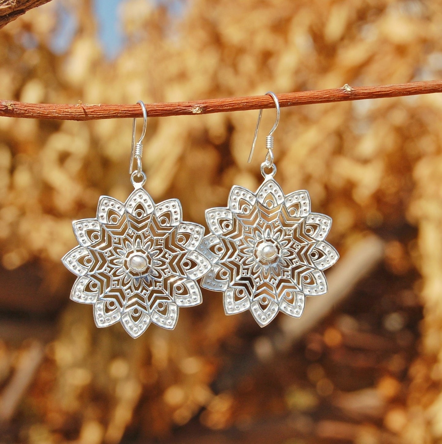 Flower Cutout Jali Earrings