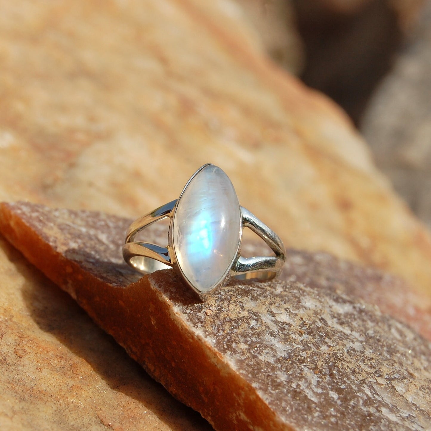 Moonstone Marquise Ring