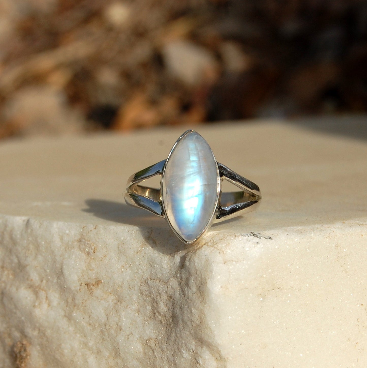 Moonstone Marquise Ring