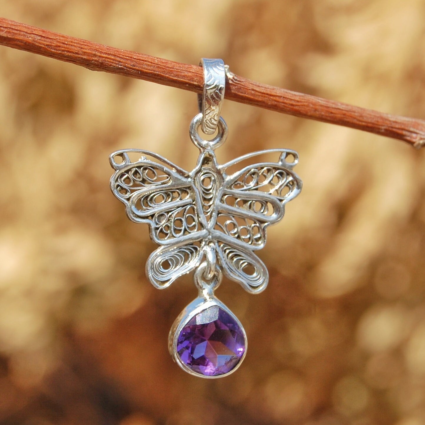 Butterfly Amethyst Pendant