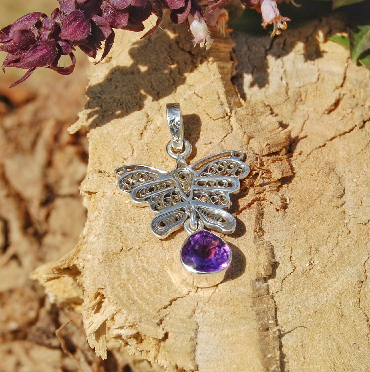 Butterfly Amethyst Pendant