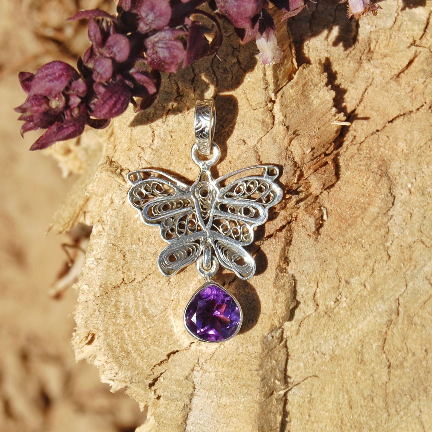 Butterfly Amethyst Pendant
