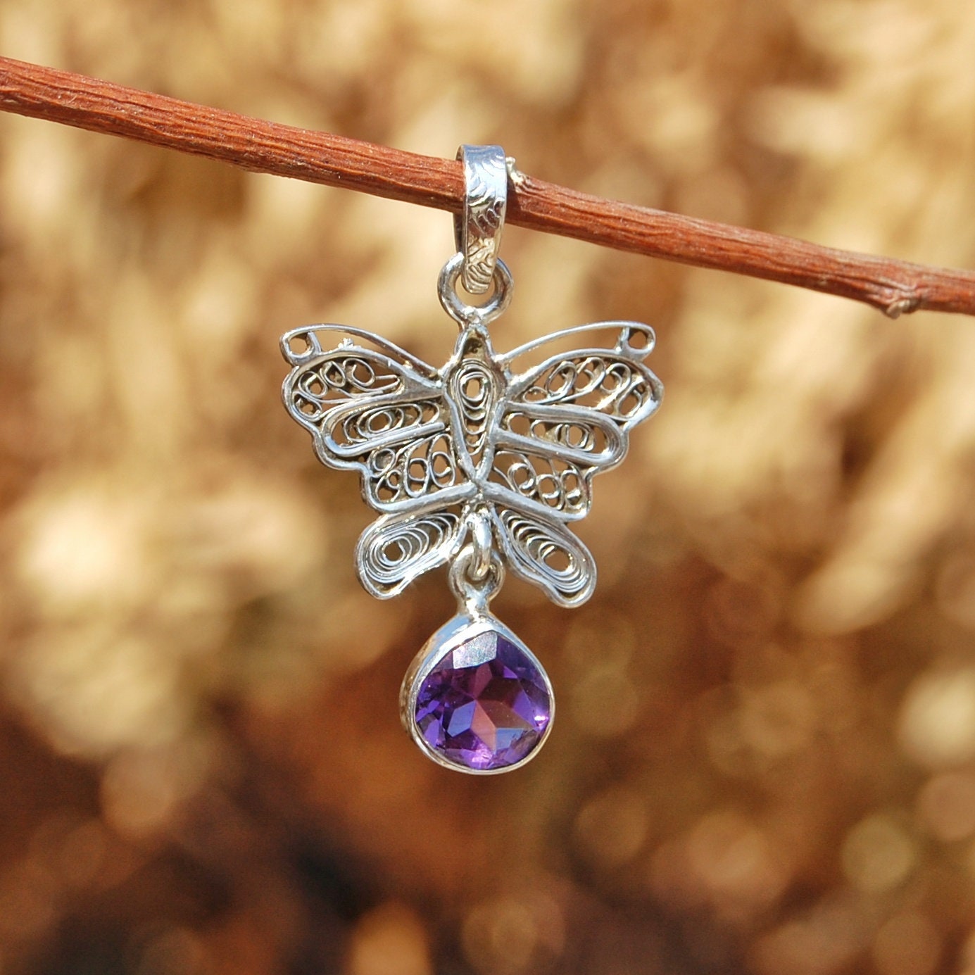 Butterfly Amethyst Pendant