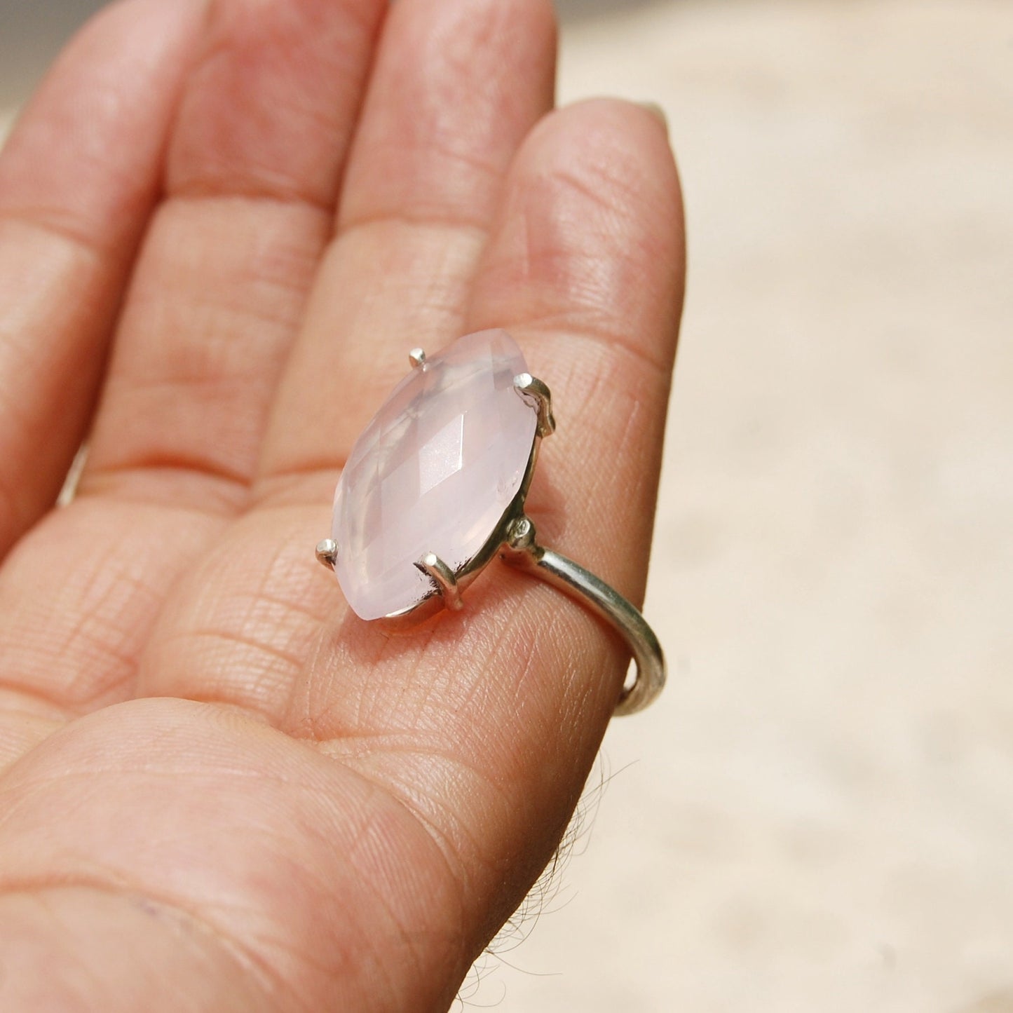Elegant Rose Quartz Ring