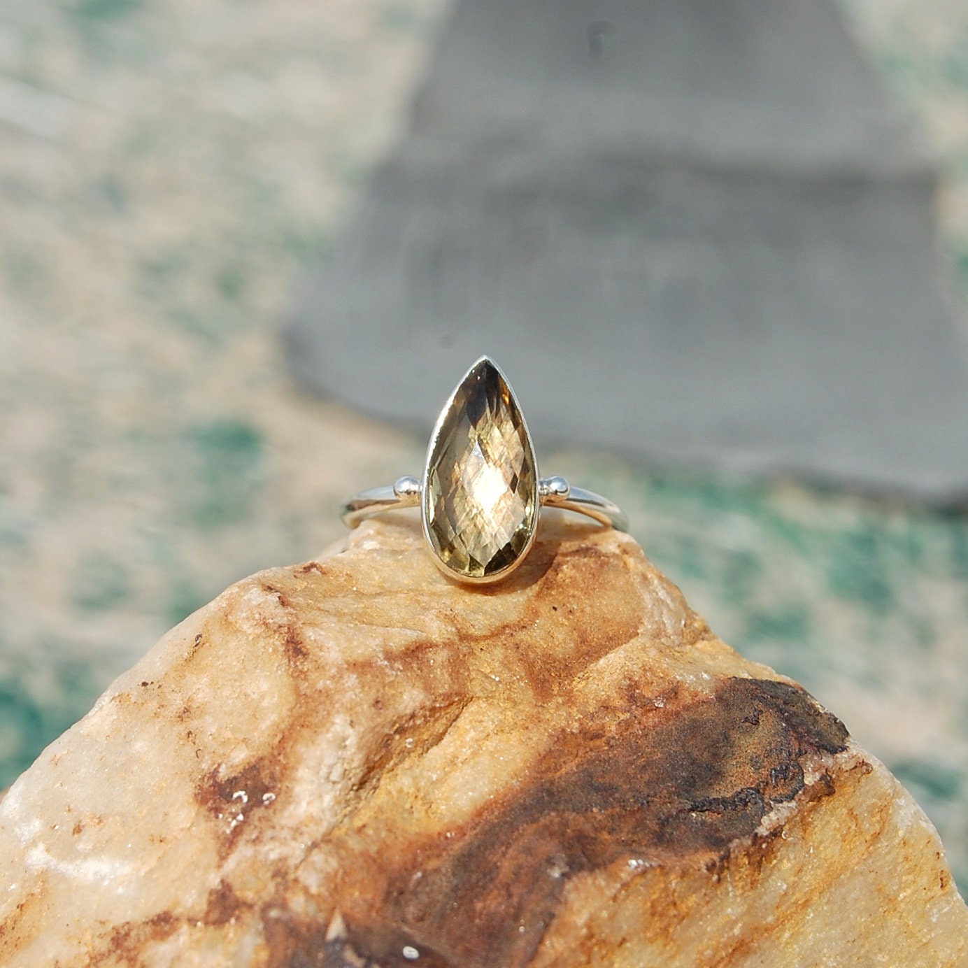 Yellow Citrine Ring