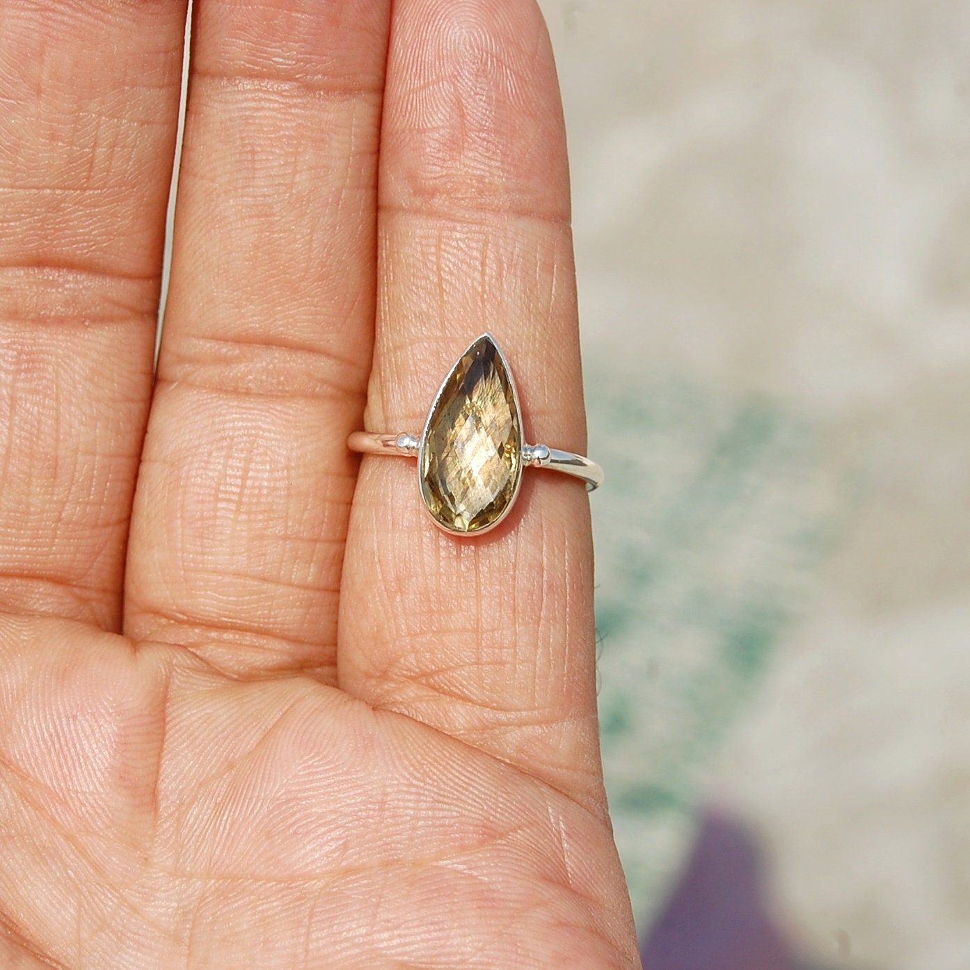Yellow Citrine Ring