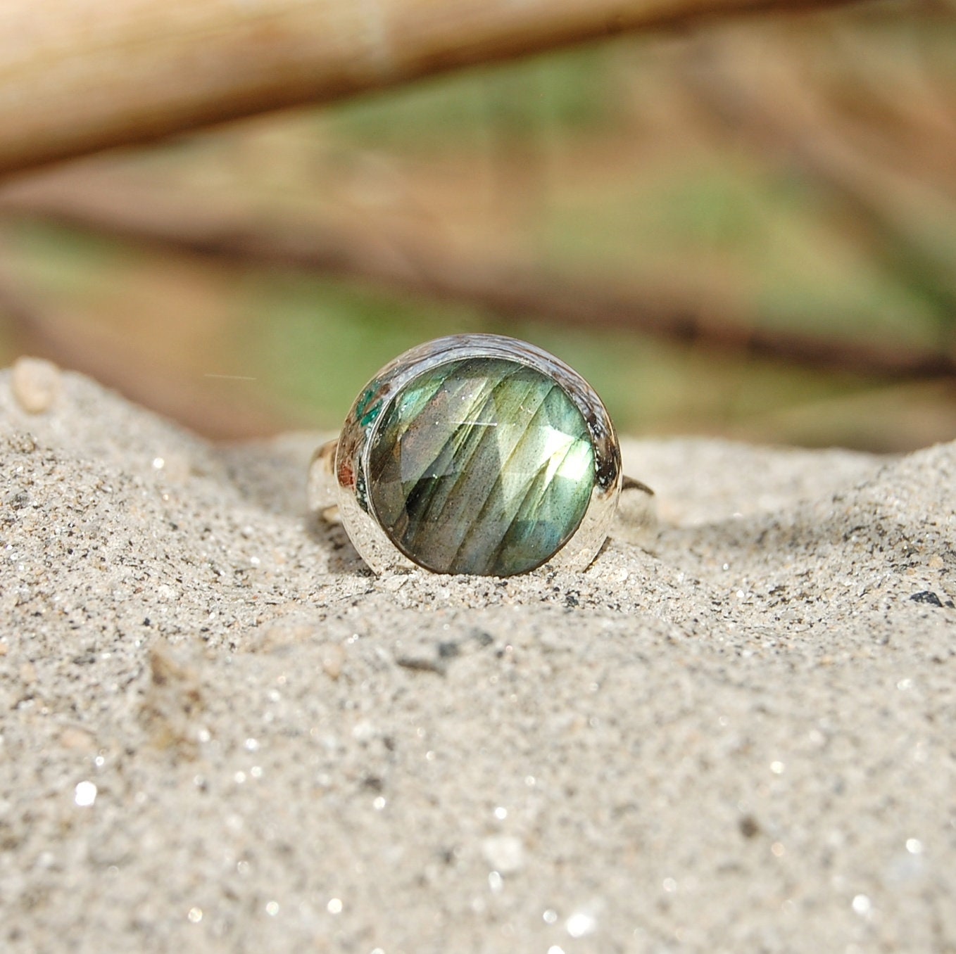 Grey Labradorite Ring