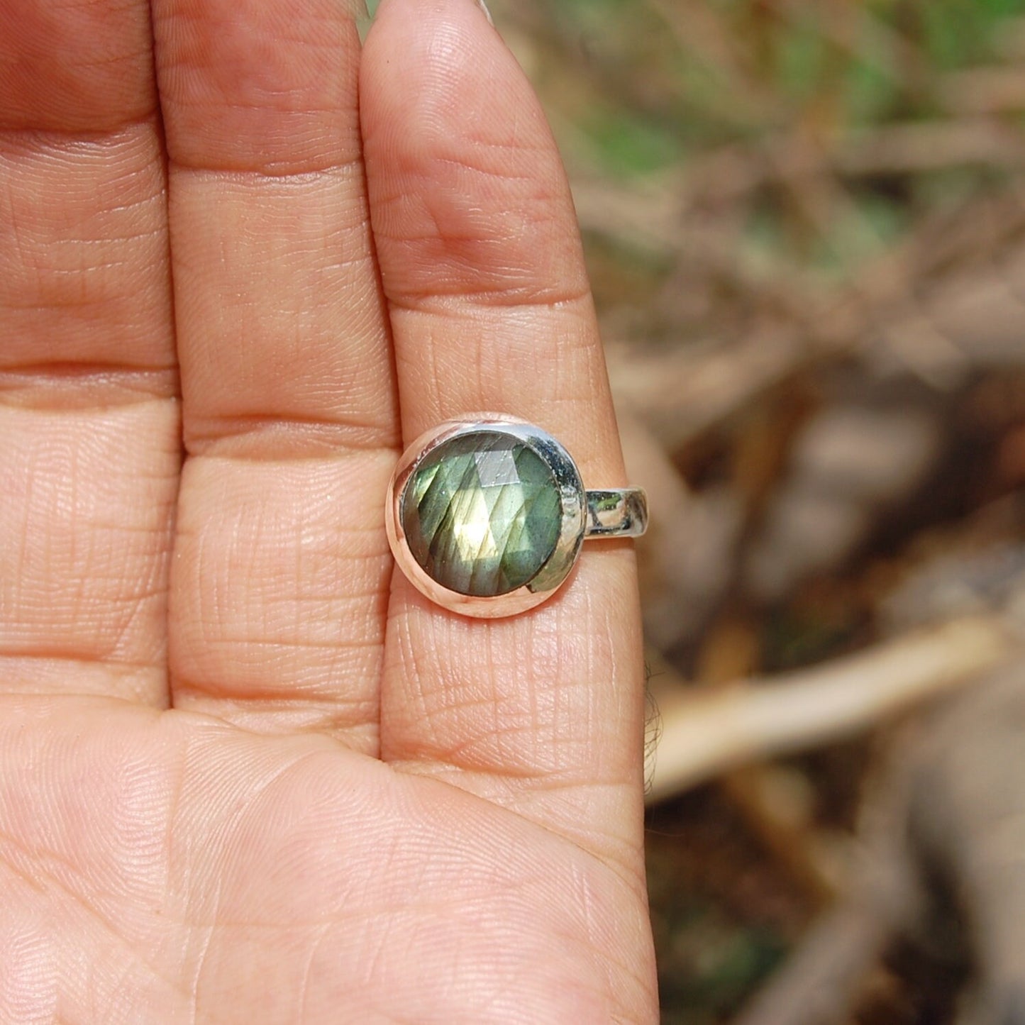 Grey Labradorite Ring