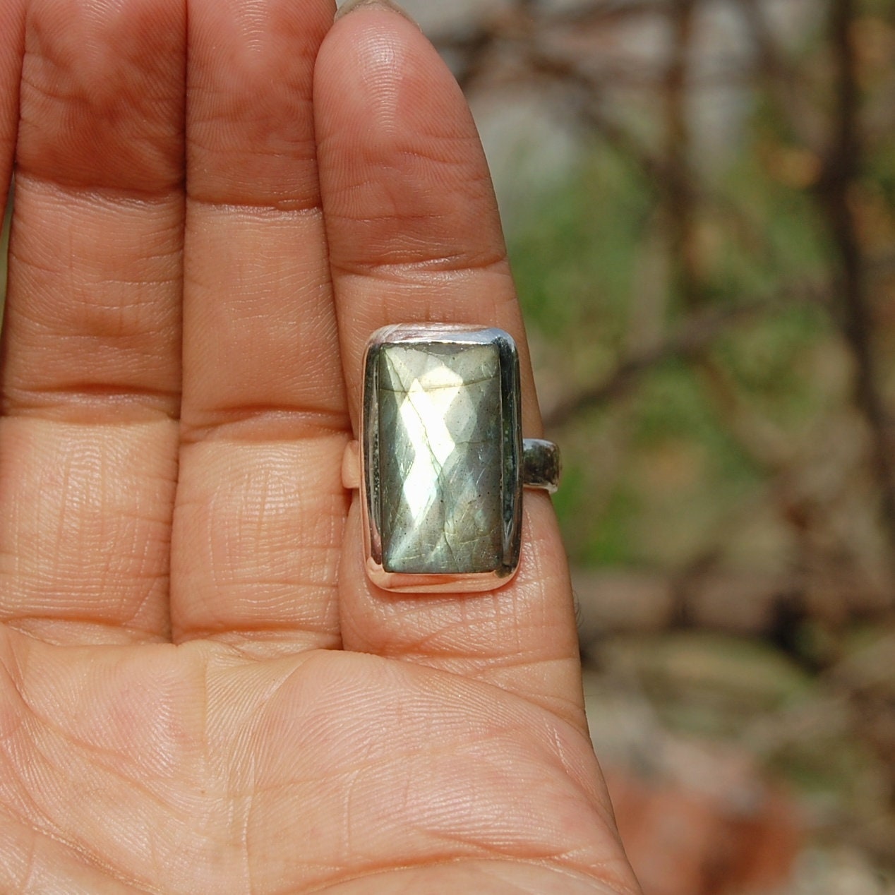 Grey Labradorite Ring