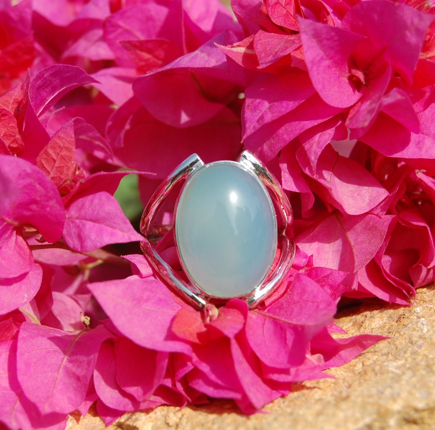 Aqua Chalcedony Ring