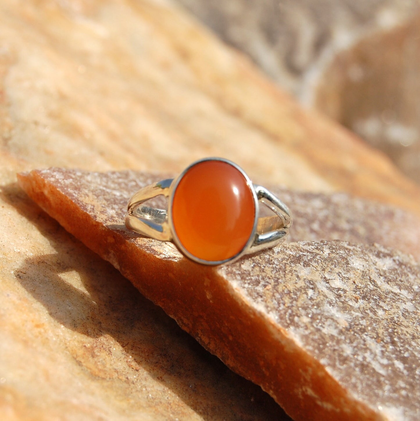 Orange Carnelian Ring