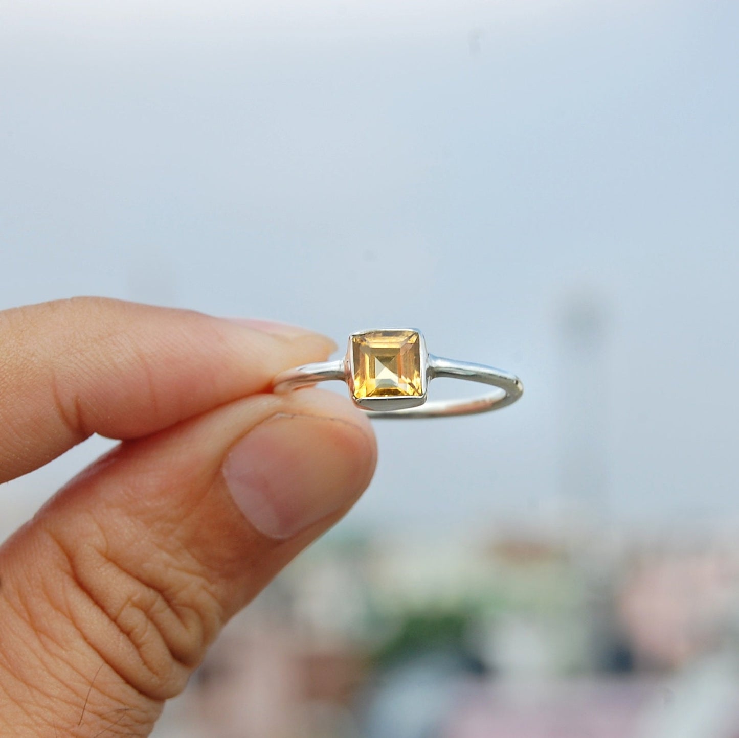 Yellow Citrine Ring