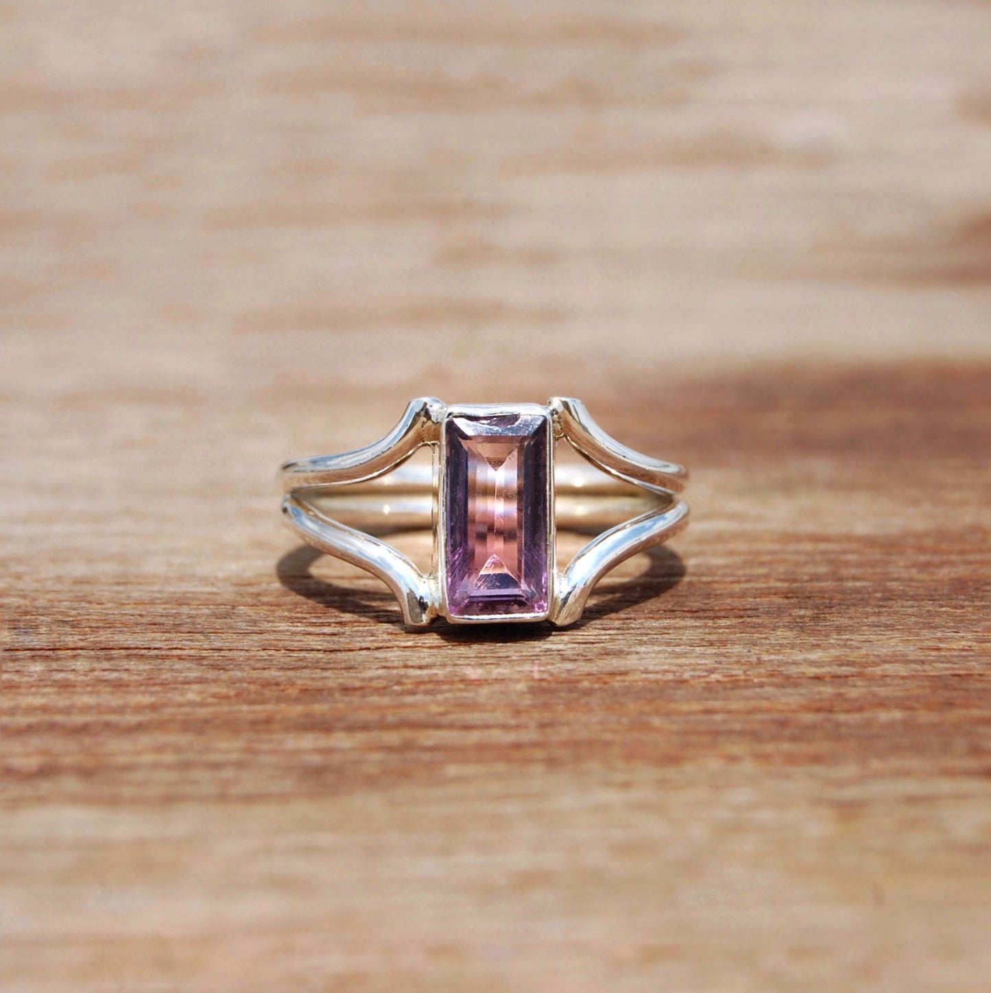 African Amethyst Rectangle Ring