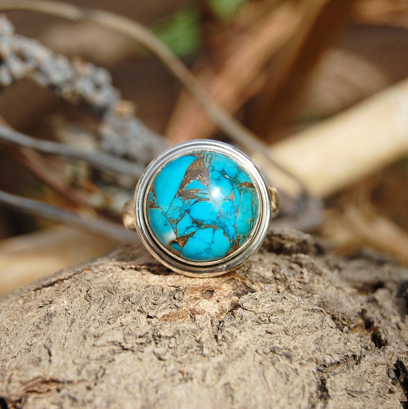 Blue Copper Turquoise Ring
