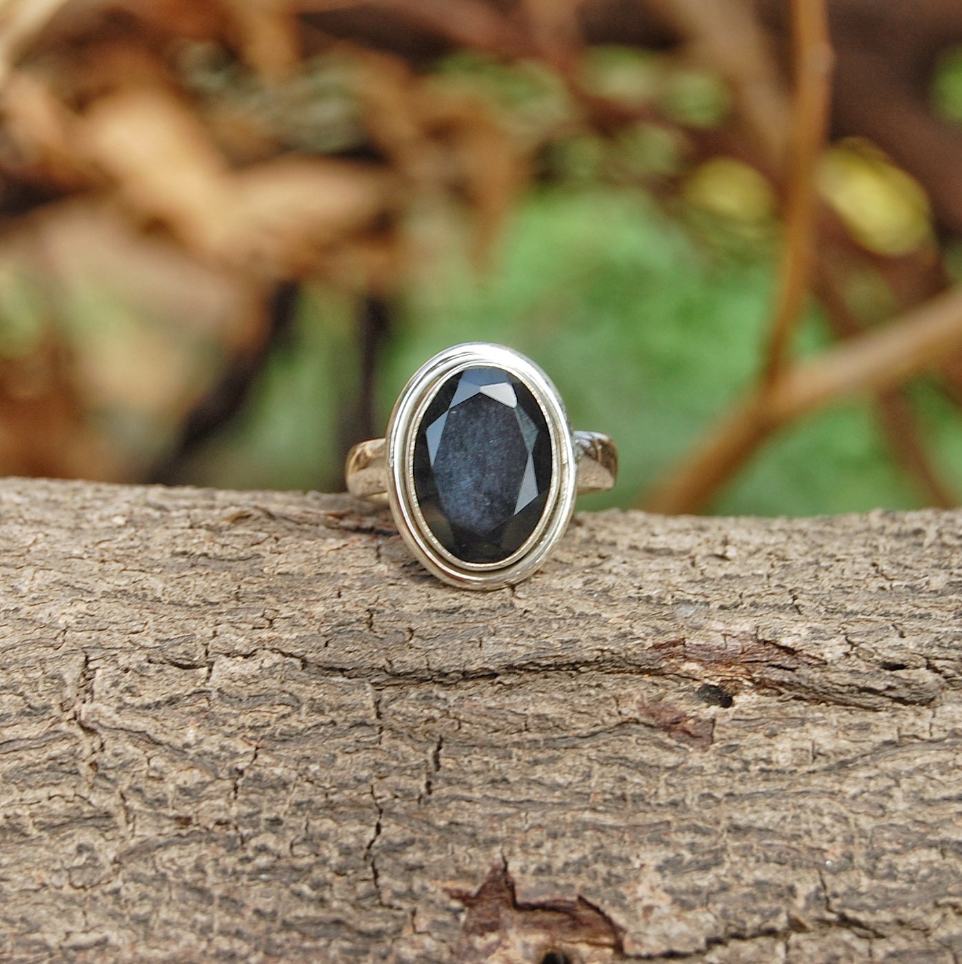 Black Onyx Oval Cut Ring