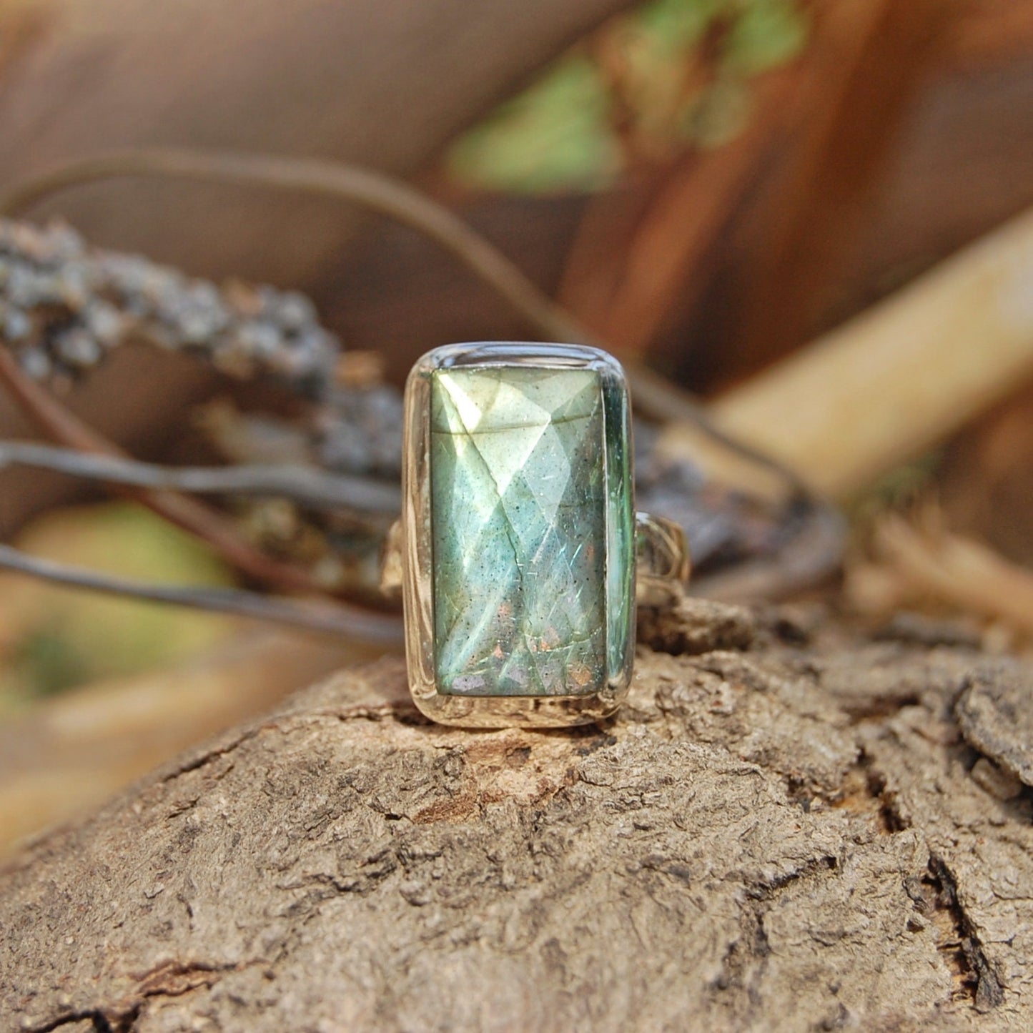 Grey Labradorite Ring
