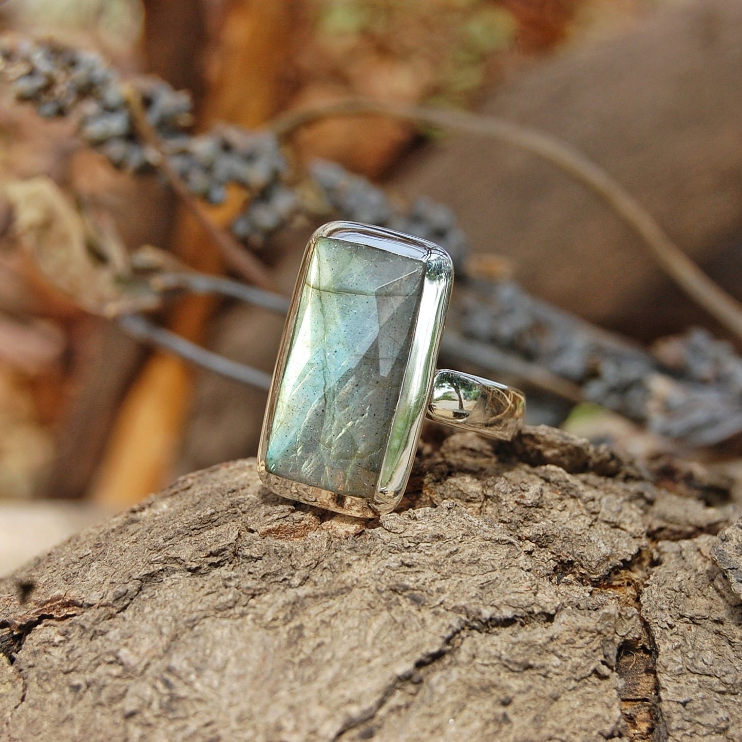 Grey Labradorite Ring