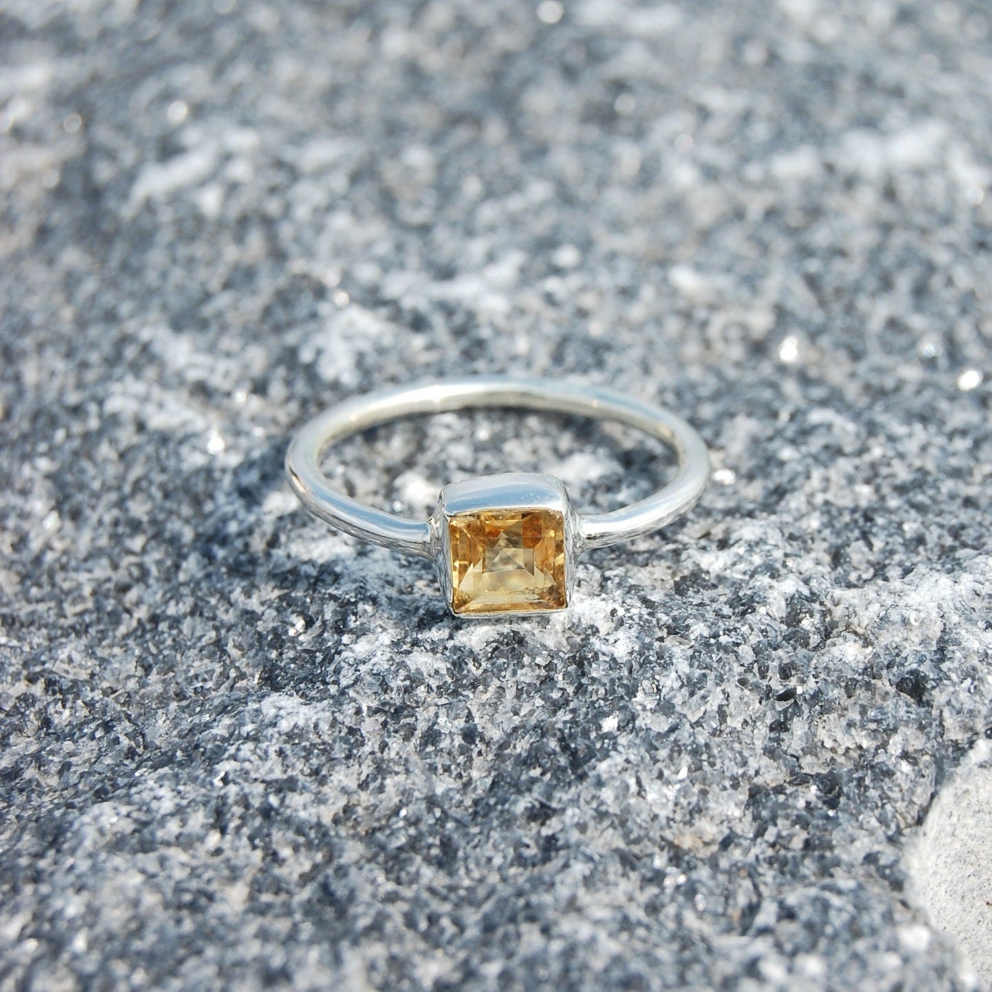 Yellow Citrine Ring
