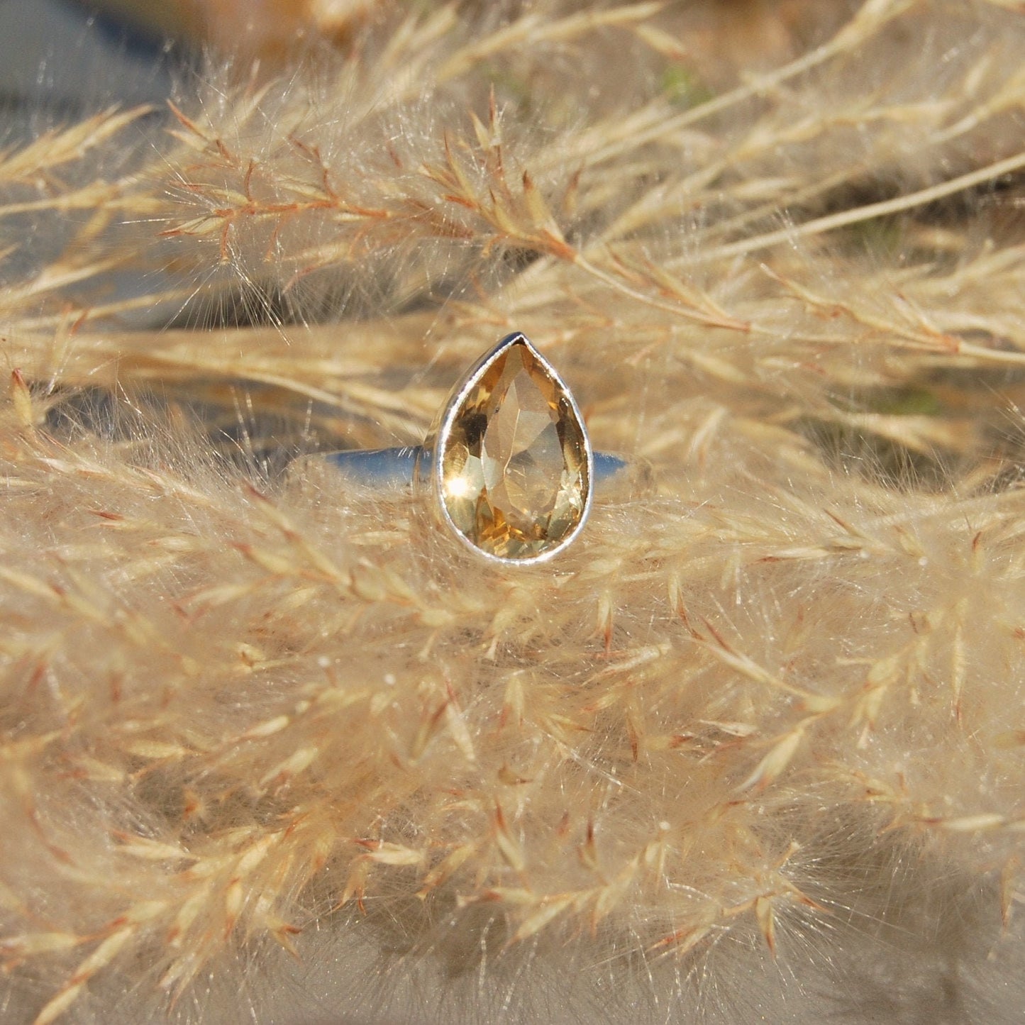 Yellow Citrine Ring