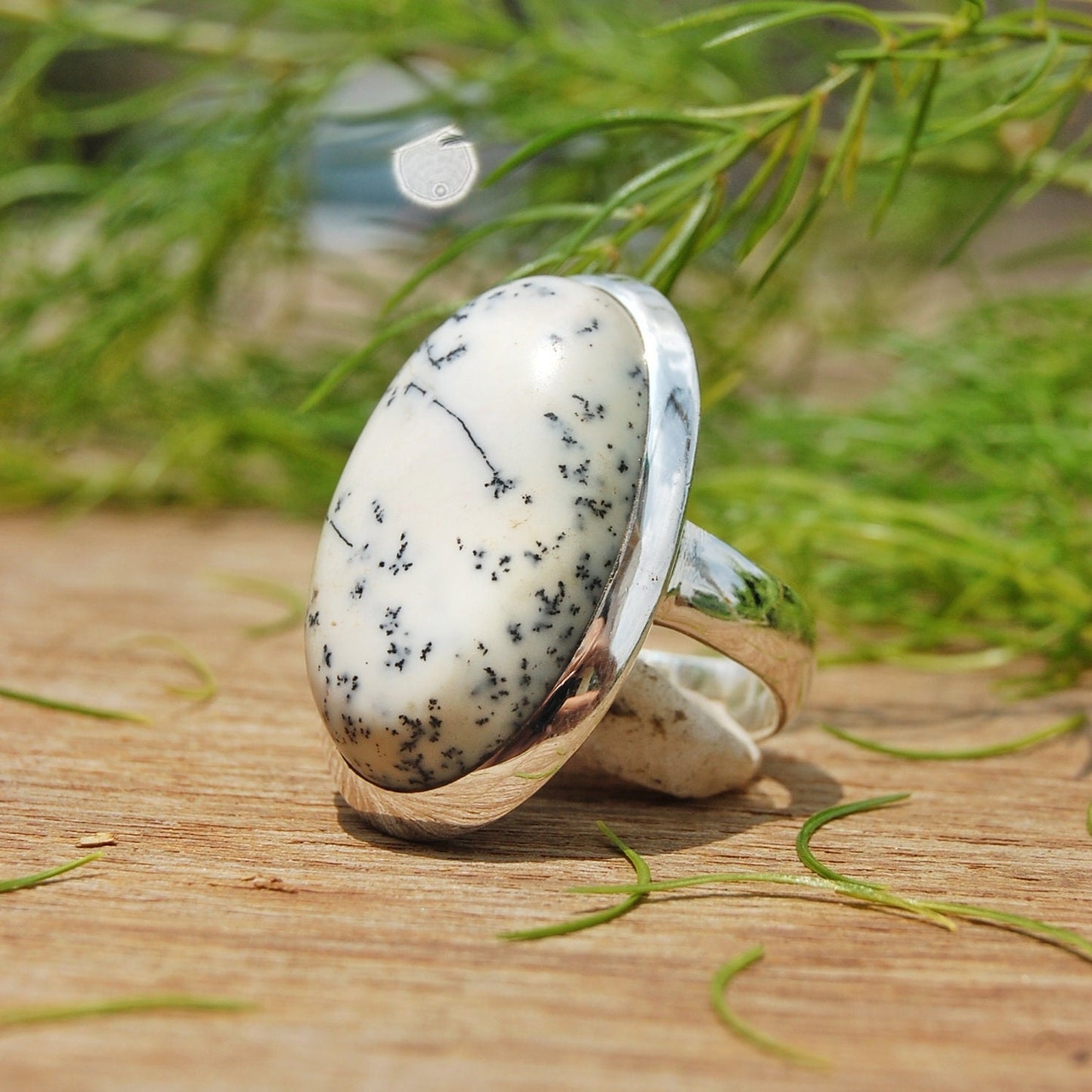 Dendritic Agate Statement Ring