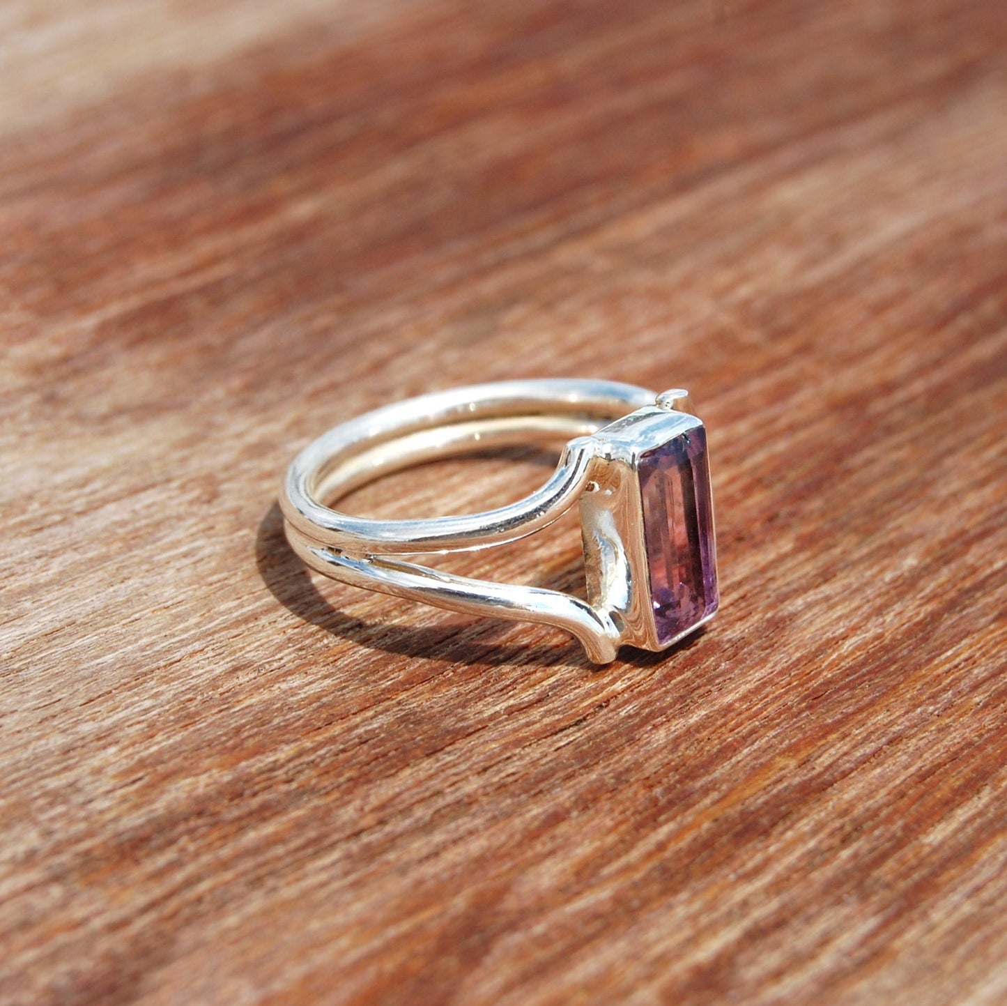 African Amethyst Rectangle Ring