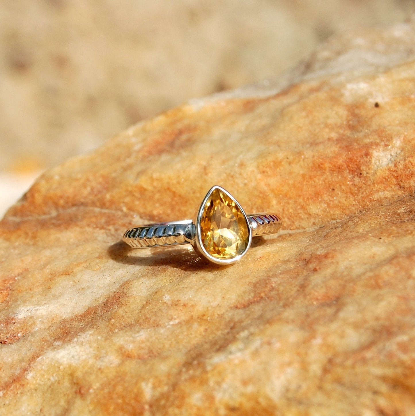 Yellow Citrine Ring