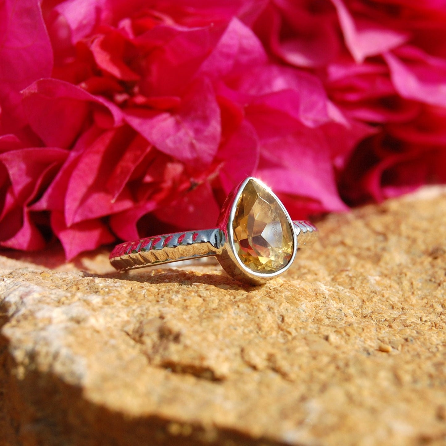 Yellow Citrine Ring