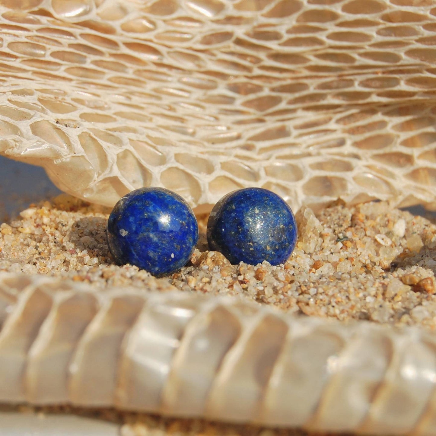 Lapis Lazuli Stud Earrings