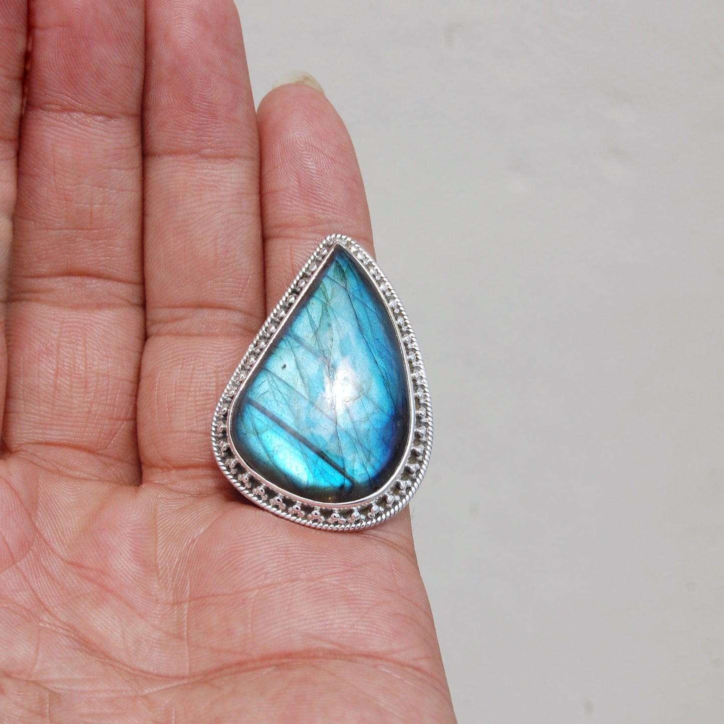 Blue Labradorite Statement Ring